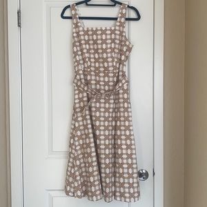 NWT Ann Taylor white and brown dress